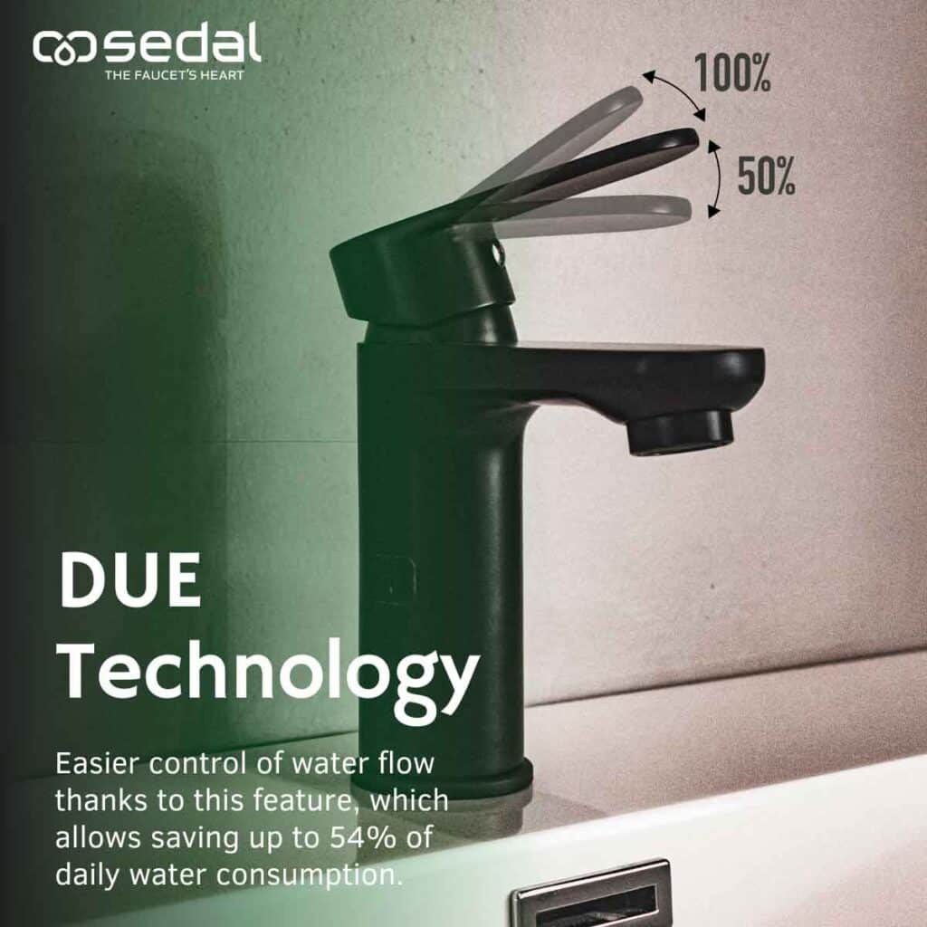 Due technology in Sedal cartridges to save 54% of water consumption